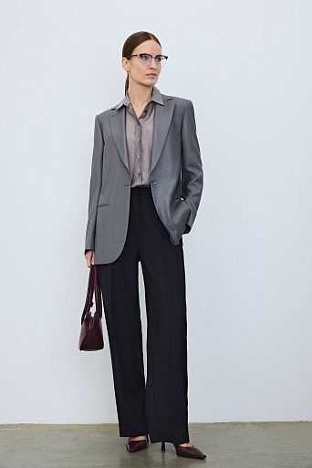 Прямые брюки на кулиске, черные