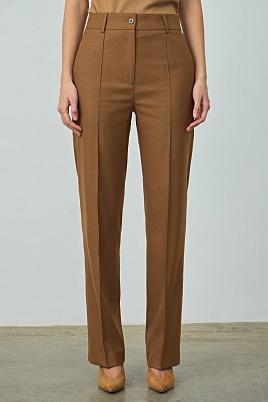 Прямые брюки со стрелками, цвет светлый шоколад TYRA