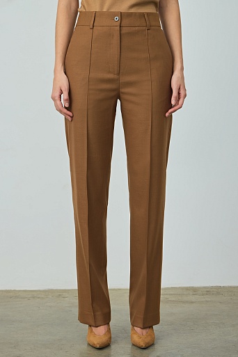 Прямые брюки со стрелками, цвет светлый шоколад TYRA