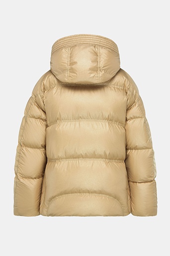 Пуховик-оверсайз с капюшоном, горчичный