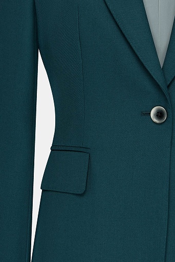 Приталенный пиджак на одной пуговице, цвет морской волны KARLA