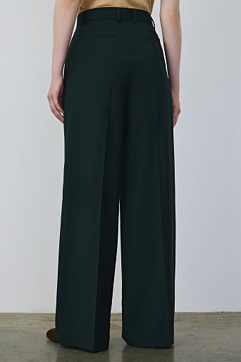 Широкие брюки со стрелками, изумрудные ASHLEY