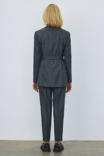 Зауженные брюки-джоггеры, темно-серые меланж