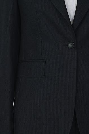 Приталенный жакет в тонкую полоску, черный KARLA