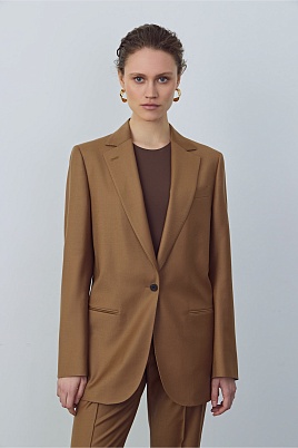 Удлиненный пиджак-оверсайз, карамельный MILA