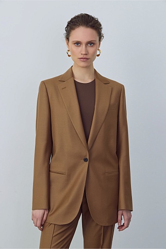 Удлиненный пиджак-оверсайз, карамельный MILA