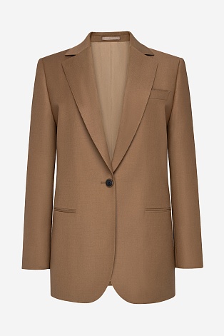 Удлиненный пиджак-оверсайз, карамельный M