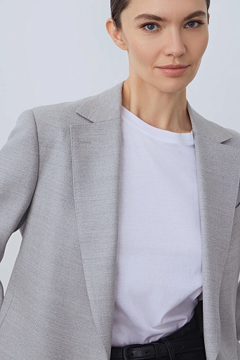 Жакет-оверсайз прямого кроя, светло-серый MILA