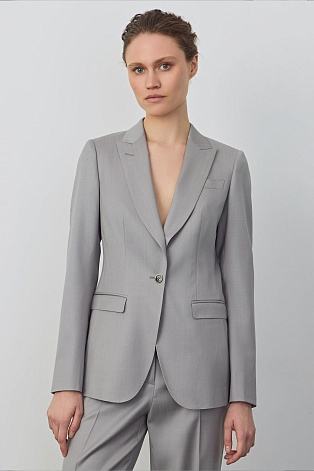 Жакет на одной пуговице, цвет светло-серый B