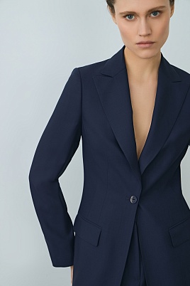 Приталенный жакет с высокой шлицей, темно-синий FLORENCE