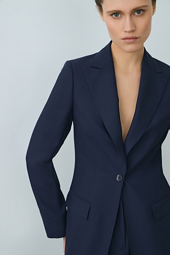 Приталенный жакет с высокой шлицей, темно-синий FLORENCE