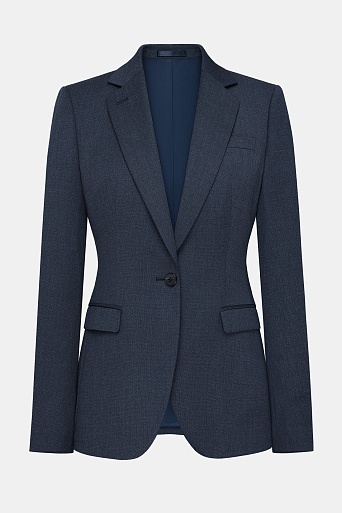 Приталенный жакет на одной пуговице, темно-синий