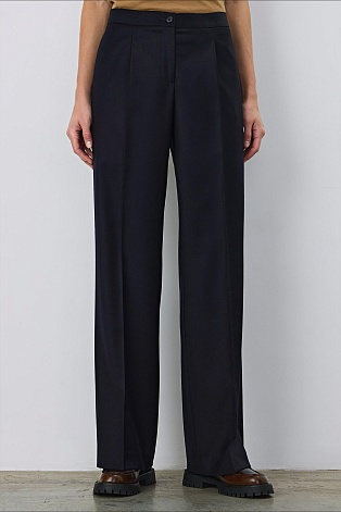 Прямые брюки со стрелками, темно-синие FRANKIE