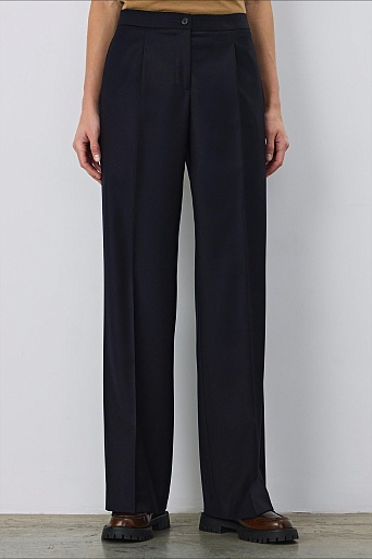Прямые брюки со стрелками, темно-синие FRANKIE