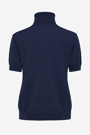 Водолазка с коротким рукавом, темно-синяя