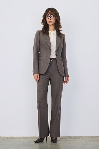 Приталенный жакет с кашемиром, серо-коричневый MIRA