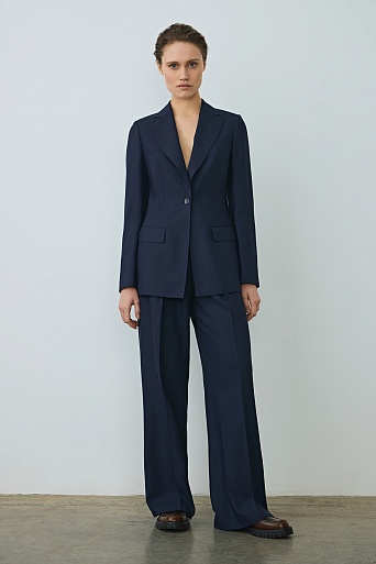 Широкие брюки с отворотами, темно-синие ASHLEY