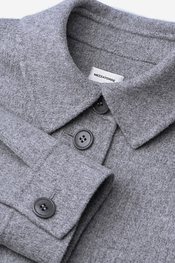 Куртка-рубашка из шерсти, серый меланж