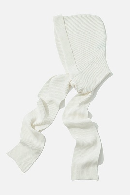 Капор с завязками, белый