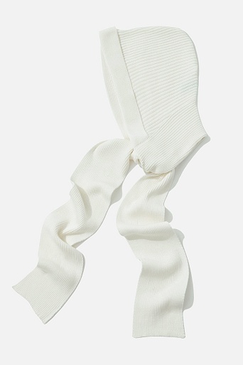 Капор с завязками, белый