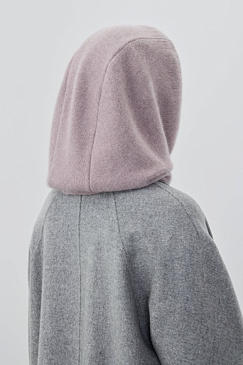 Капор с ангорой, лавандовый