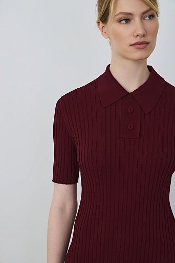 Поло из вискозы, бордовое
