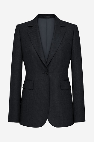 Приталенный жакет в тонкую полоску, черный KARLA