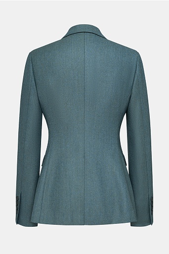 Приталенный жакет из шерсти на одной пуговице, бирюзовый Jemma