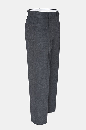 Свободные брюки с защипами, серые