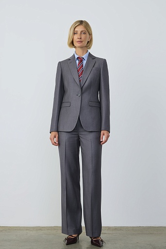 Прямые брюки со стрелками, серые MARIA