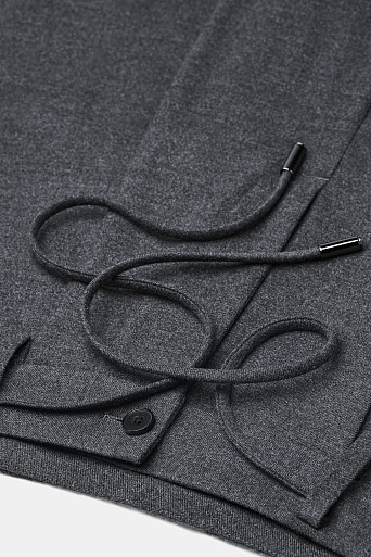 Широкие брюки со шнурком, серые