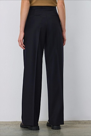 Прямые брюки со стрелками, темно-синие FRANKIE