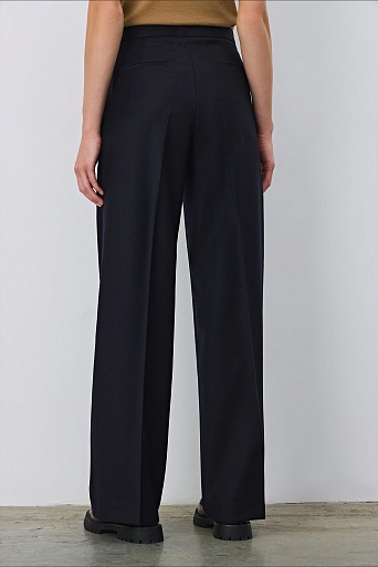 Прямые брюки со стрелками, темно-синие FRANKIE