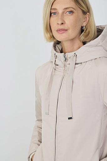 Куртка на молнии, светло-бежевая