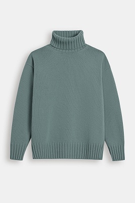 Свитер-оверсайз с высоким горлом, цвет полынь