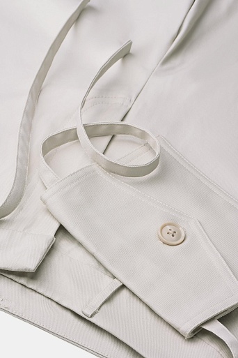 Прямые хлопковые брюки, светло-бежевые