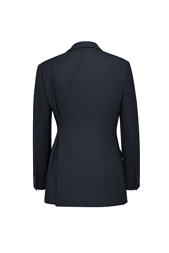 Приталенный жакет с декоративной складкой, черный