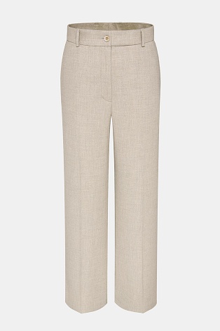 Прямые брюки со стрелками, цвет бежевый меланж MARIA