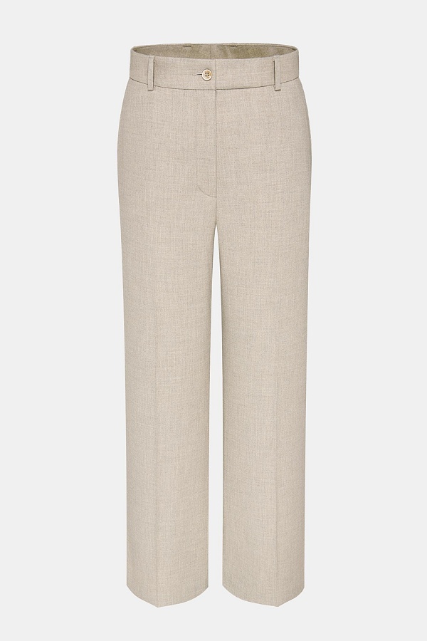 Прямые брюки со стрелками, цвет бежевый меланж