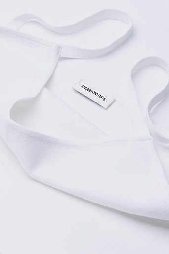 Платье-миди на бретельках, белое