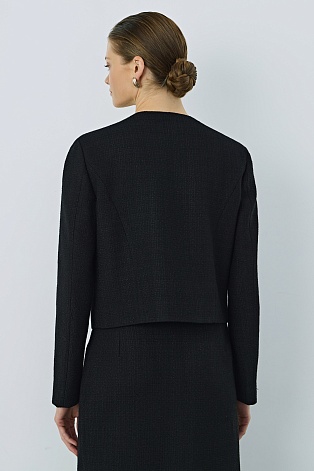 Укороченный жакет букле, черный C