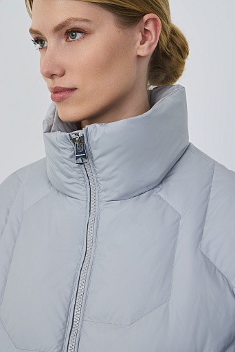 Укороченная куртка на молнии, светло-серая