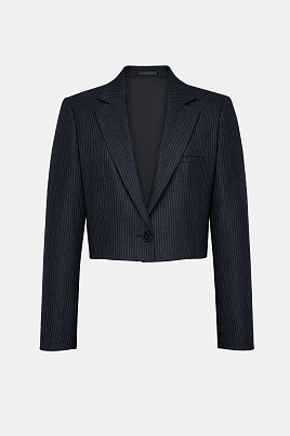 Укороченный жакет в тонкую полоску, черный GEORGINA