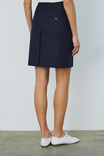 Мини-юбка на шнурке, темно-синяя MIRTA