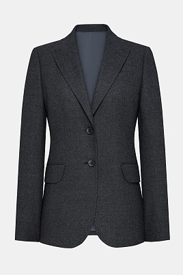 Жакет на двух пуговицах, темно-серый меланж