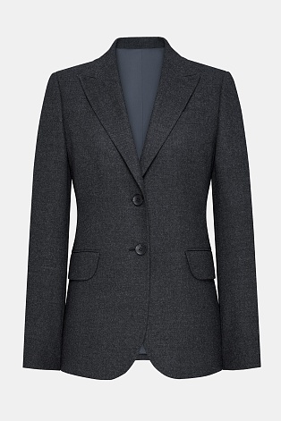 Жакет на двух пуговицах, темно-серый меланж