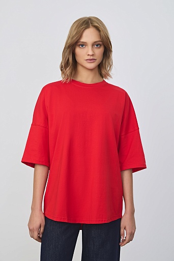 Футболка оверсайз, красная