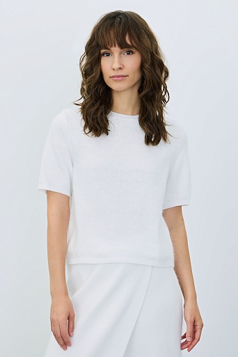 Джемпер с коротким рукавом, белый