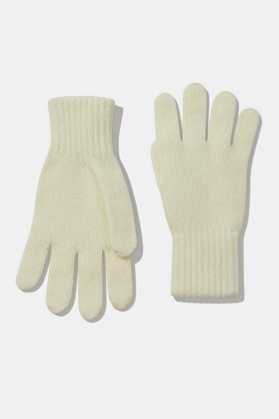 Перчатки с ангорой, молочные