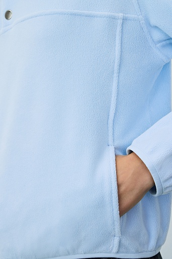 Флисовая олимпийка на кнопках, нежно-голубая